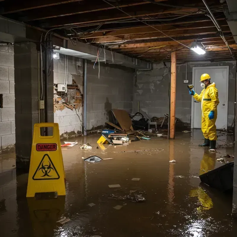 Flooded Basement Electrical Hazard in Prince Frederick, MD Property